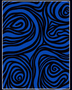Dynamic Blue Black Swirl Organic Rug