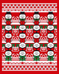 Winter Red Snowman Fair Isle Rug