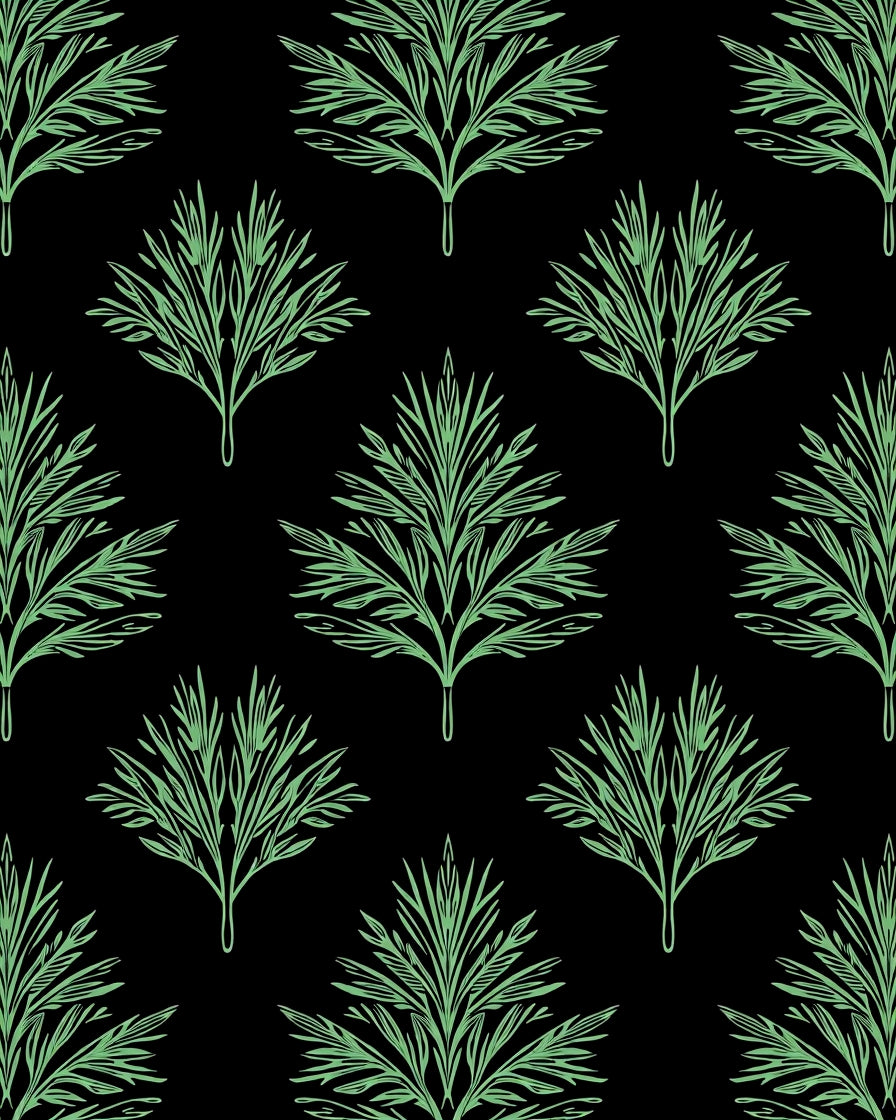 Mint Green Branch Cluster Repeat Rug