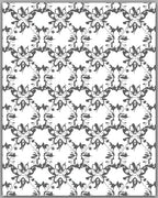 Dark Gray Floral Damask Lattice Rug