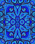 Deep Blue Kaleidoscopic Swirl Rug