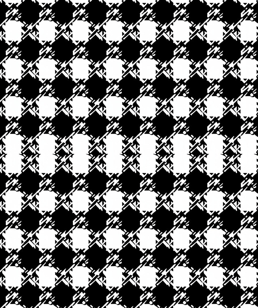 Classic Black White Houndstooth Check Pillow Rug