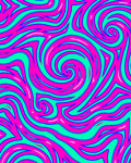 Vibrant Pink Teal Swirl Abstract Rug
