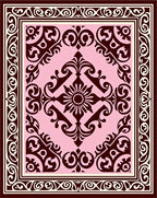 Crimson Baroque Floral Medallion Rug