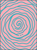 Pink Teal Swirl Organic Waves Rug