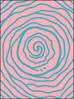 Pink Teal Swirl Organic Waves Rug