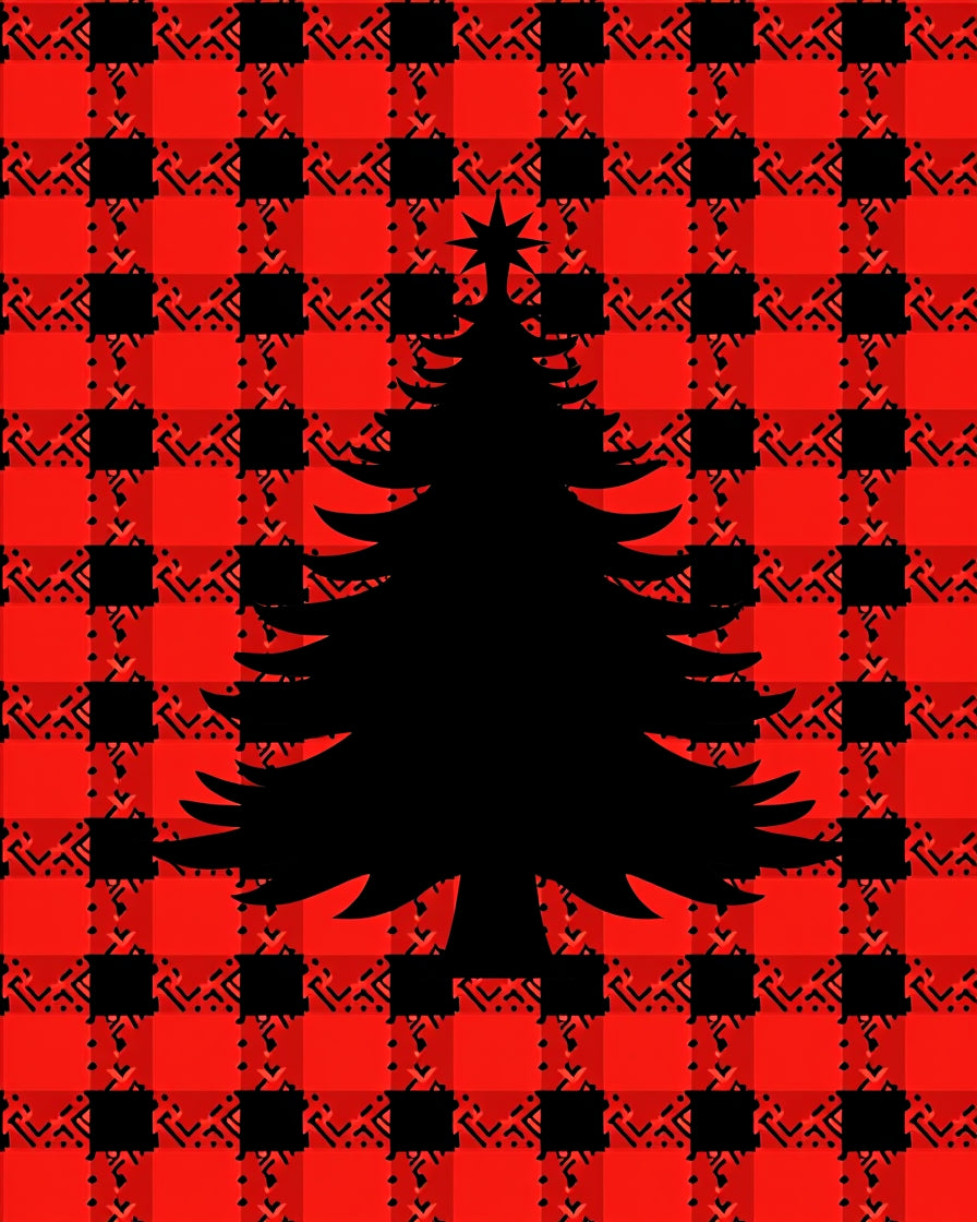 Classic Red Black Buffalo Check Tree Rug