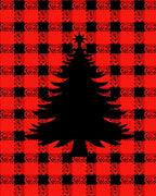 Classic Red Black Buffalo Check Tree Rug