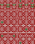 Elegant Red White Scrollwork Festive Gift Rug