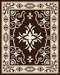 Rich Brown Cream Filigree Medallion Rug