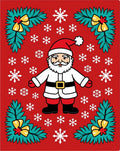 Merry Santa Claus Red White Snowflakes Rug