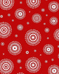 Crimson White Floral Burst Collage Rug