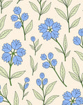 Light Blue Floral Nature Branches Rug