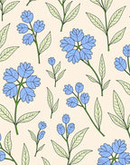 Light Blue Floral Nature Branches Rug