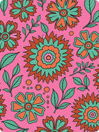 Whimsical Pink Floral Sunburst Rug