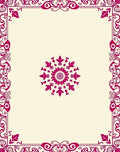 Crimson Mandala Floral Border Rug