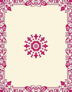 Crimson Mandala Floral Border Rug