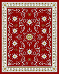 Crimson Red Floral Medallion Ornamental Rug