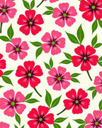 Crimson Pink Floral Garden Leaves Rug