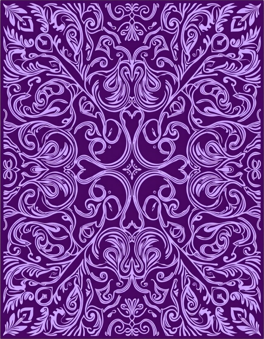 Amethyst Paisley Scrollwork Rug