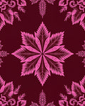 Bright Pink Floral Medallion Burgundy Rug