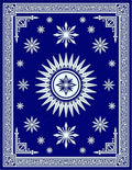 Cobalt Blue Sun Snowflake Medallion Rug