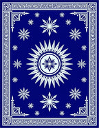 Cobalt Blue Sun Snowflake Medallion Rug