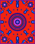 Vibrant Red Floral Medallion Rug