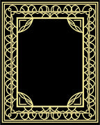 Golden Art Deco Geometric Frame Rug