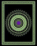 Luminous Purple Mandala Border Rug