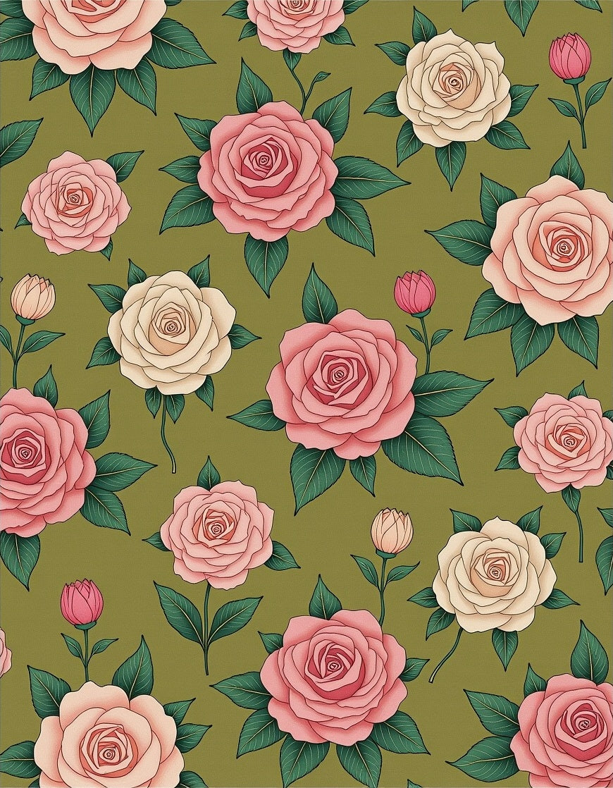 Vintage Rose Garden Arrangement Rug