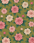 Vintage Rose Garden Arrangement Rug