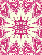 Vibrant Pink Floral Mandala Rug