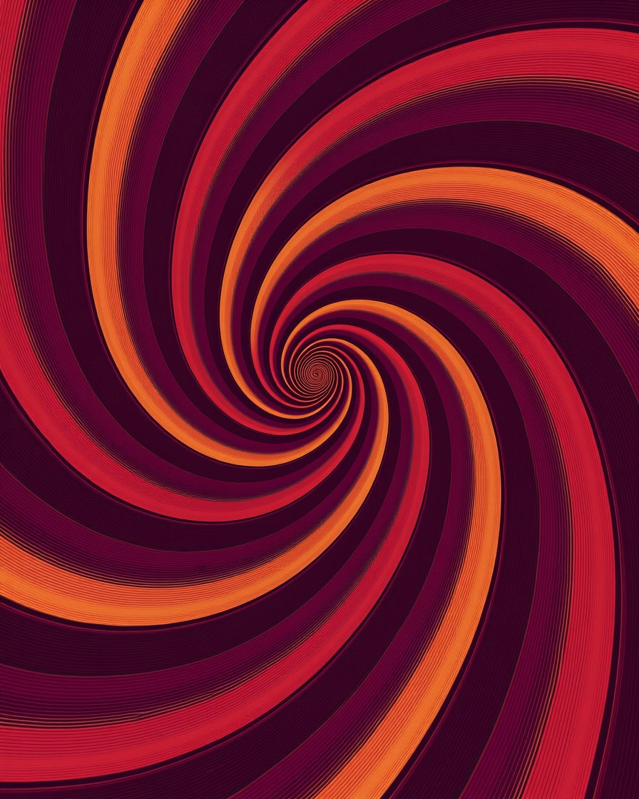 Deep Red Orange Swirl Rug