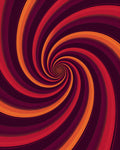 Deep Red Orange Swirl Rug