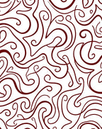 Crimson Swirl Harmony Curving Lines Rug
