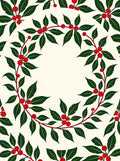 Crimson Berry Green Leaf Garland Rug