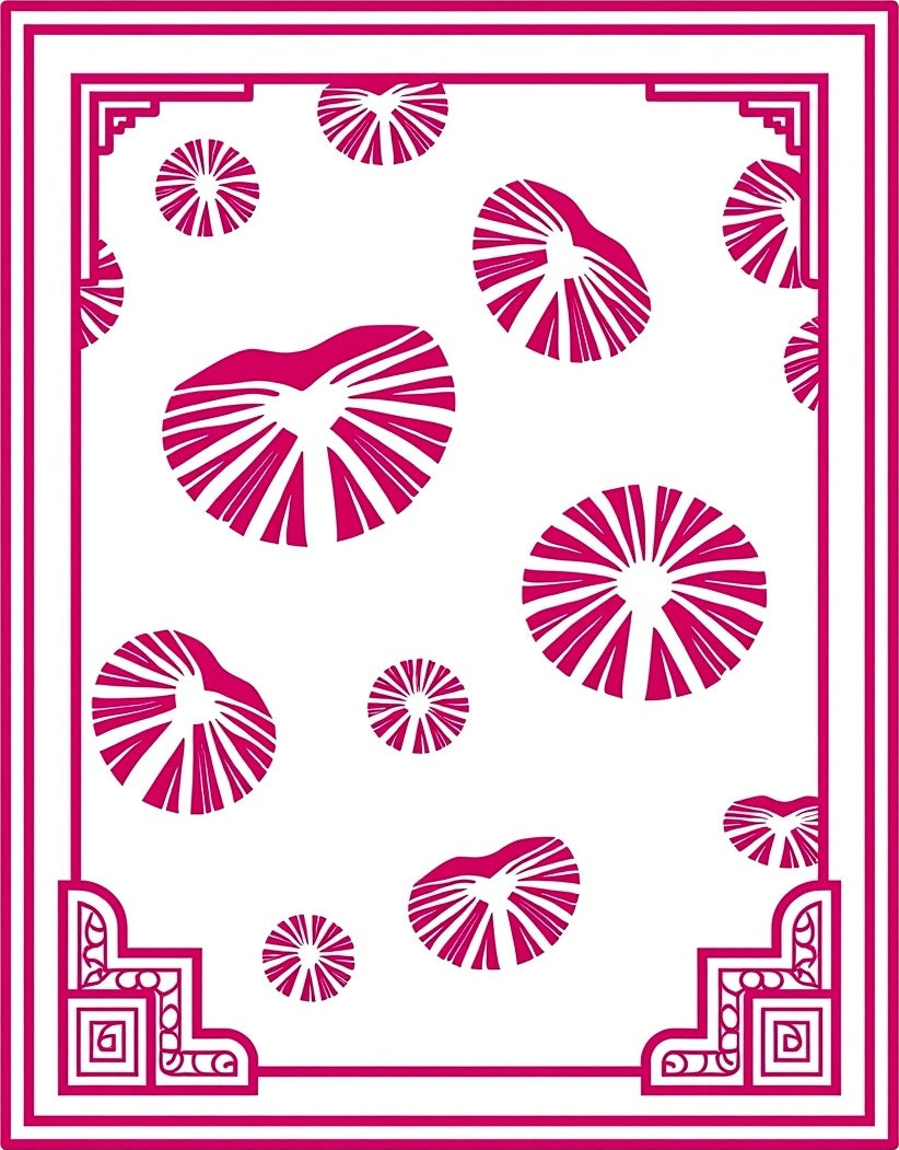 Fuchsia Sunburst Medallion Border Rug