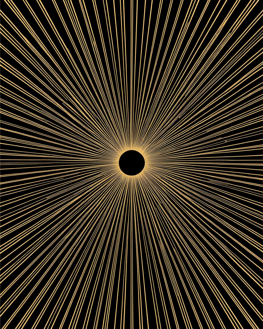 Golden Sunburst Rays Rug