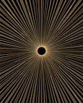 Golden Sunburst Rays Rug