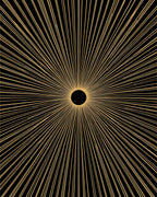 Golden Sunburst Rays Rug