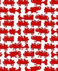 Bold Red Creature Repeat Rug