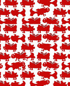 Bold Red Creature Repeat Rug