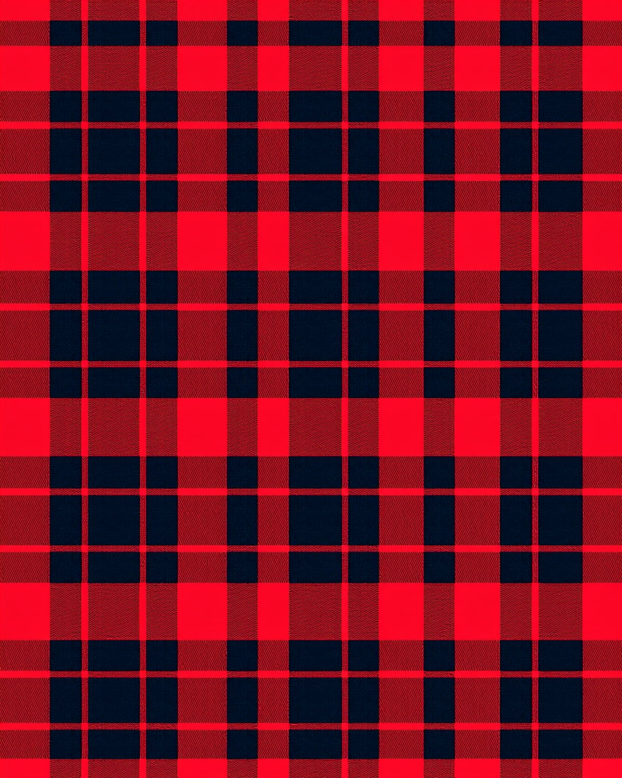 Rustic Red and Blue Plaid Squares Rug