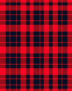 Rustic Red and Blue Plaid Squares Rug