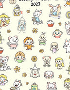 Playful Characters Yellow Floral Scatter Rug