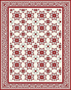 Deep Red Floral Garden Medallion Rug
