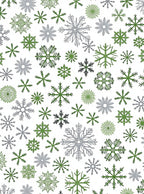 Green Silver Snowflake Array Rug