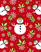 Festive Snowman Snowflake Holiday Garden Rug