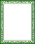 Green Geometric Band Border Rug